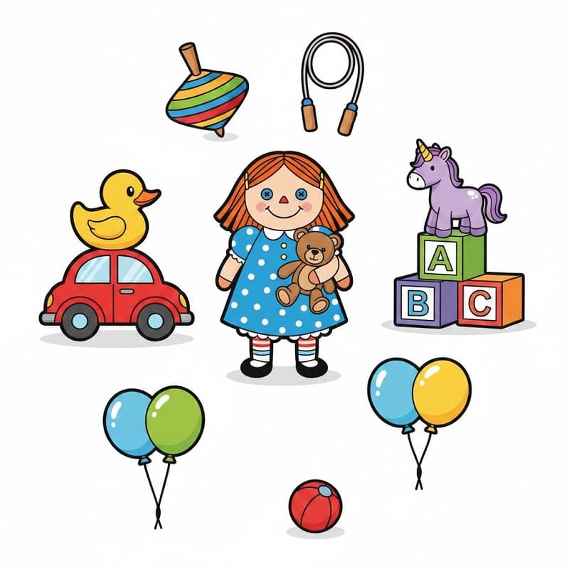 Spielzeug und Puppen ausmalbilder