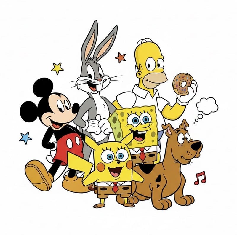 Zeichentrickfiguren ausmalbilder