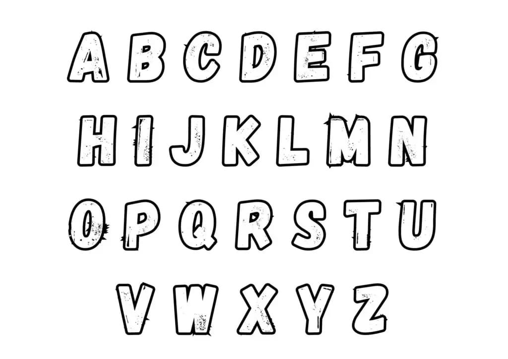 Alphabet und Buchstaben ausmalbilder