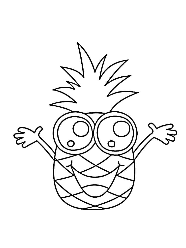 Ananas druckbereit ausmalbilder