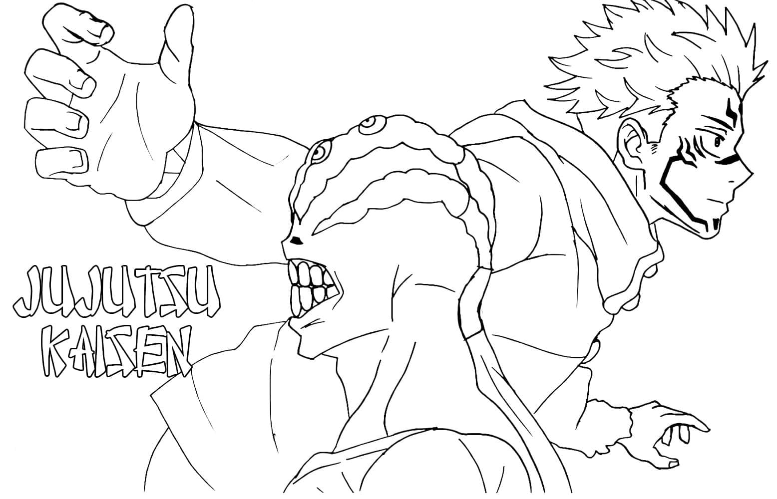 Anime Jujutsu Kaisen ausmalbilder