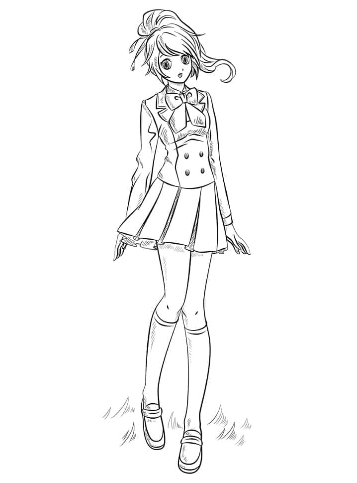 Anime-Mädchen Malvorlage für Kinder ausmalbilder