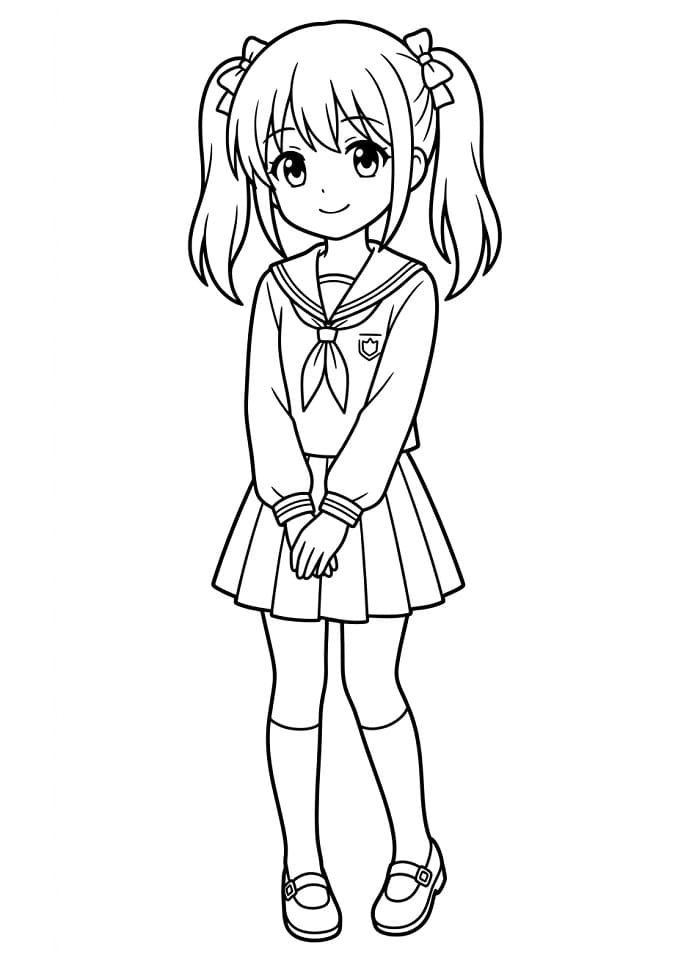Anime-Mädchen gratis ausmalbilder