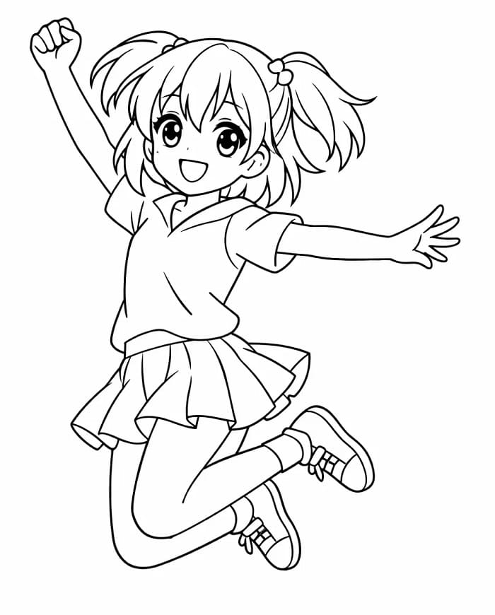Anime-Mädchen zum Drucken ausmalbilder
