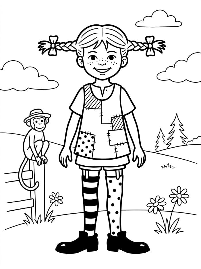 Animierte Pippi Langstrumpf ausmalbilder