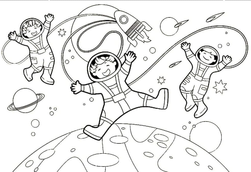 Animierter Astronaut ausmalbilder