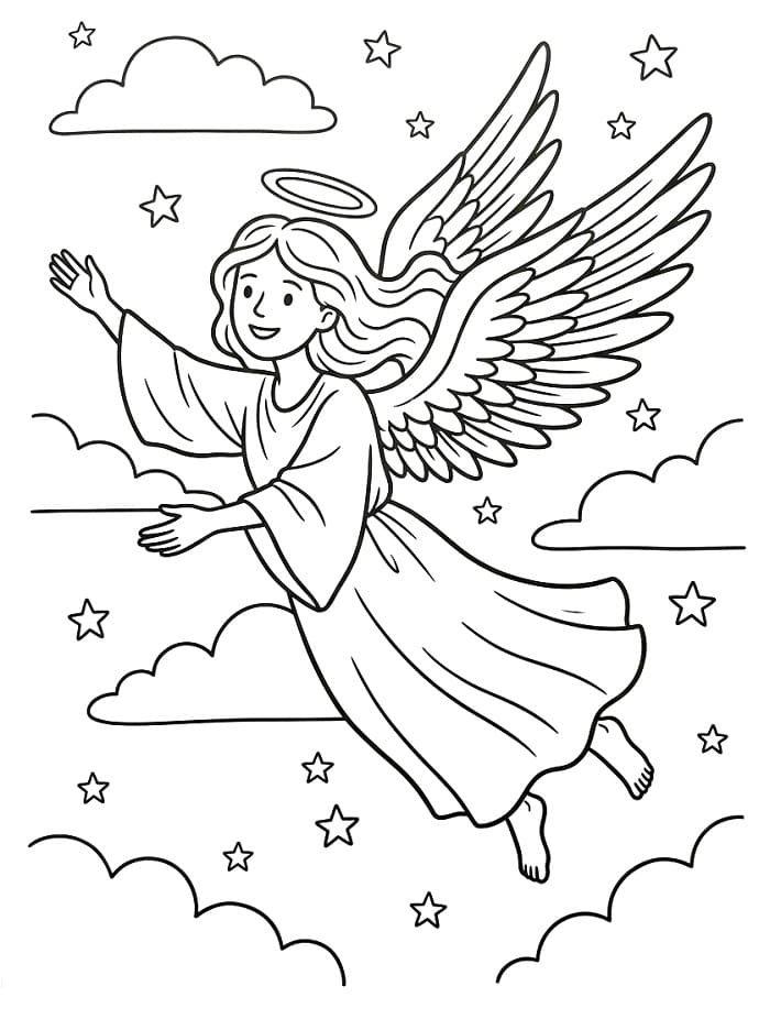 Animierter Engel ausmalbilder