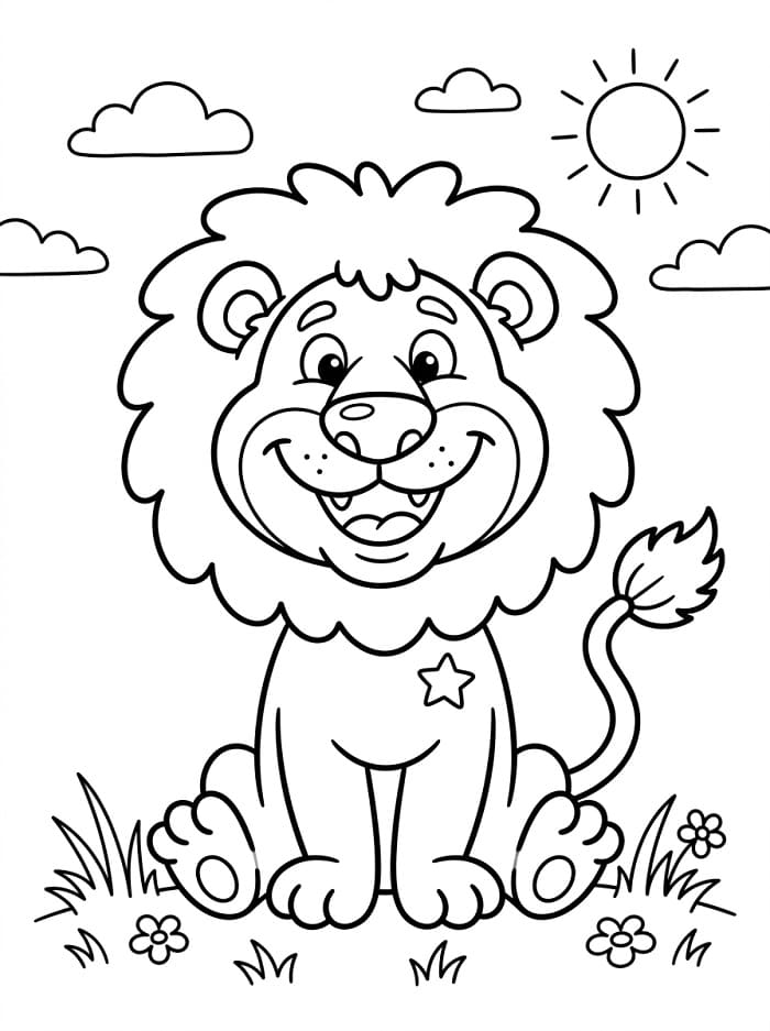 Animierter Löwe ausmalbilder