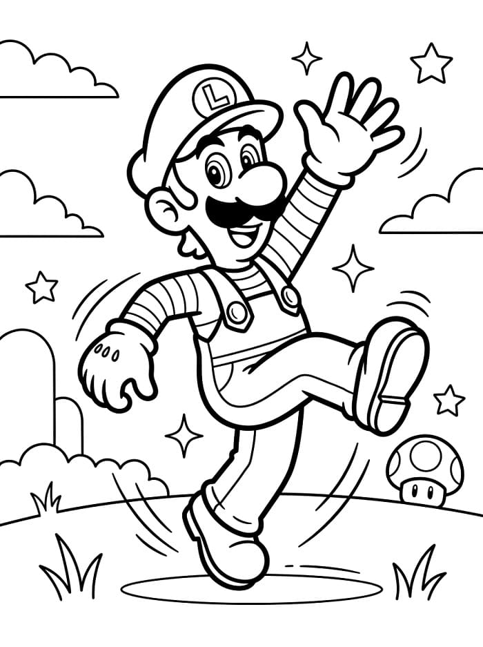 Animierter Luigi ausmalbilder