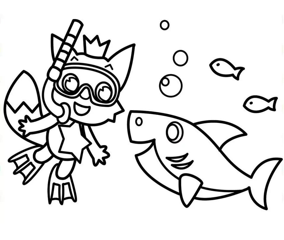 Animierter Pinkfong ausmalbilder