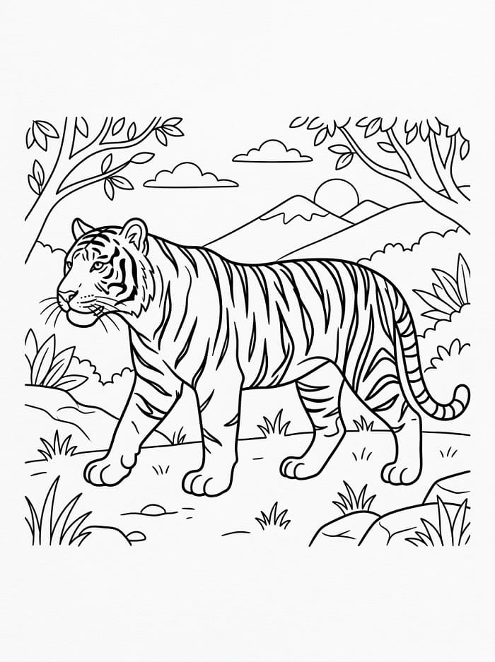 Animierter Tiger ausmalbilder