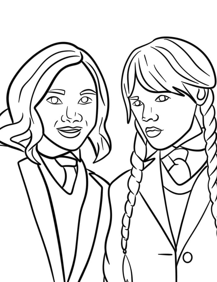 Animierter Wednesday ausmalbilder