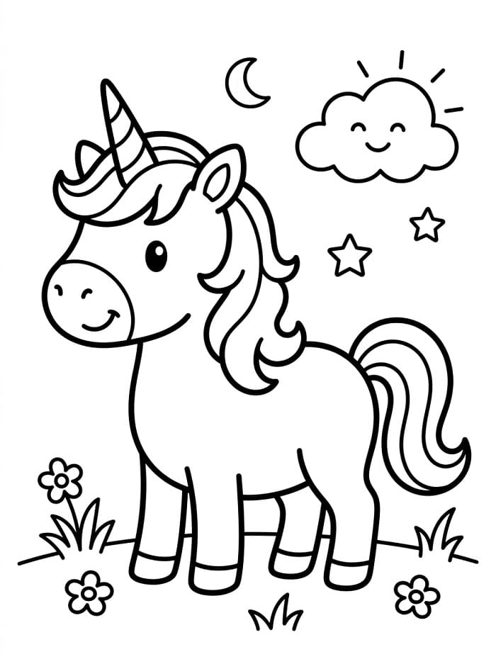 Animiertes Einhorn ausmalbilder