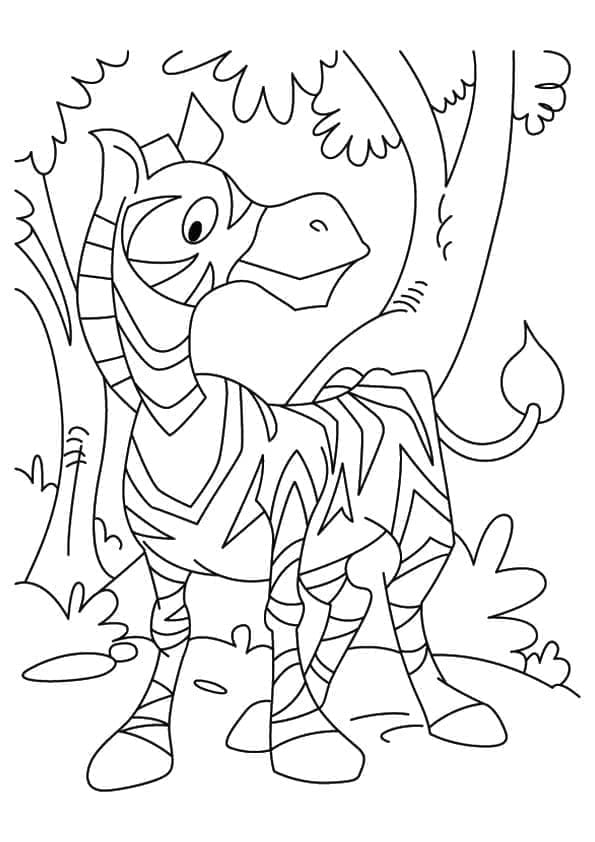 Animiertes Zebra ausmalbilder