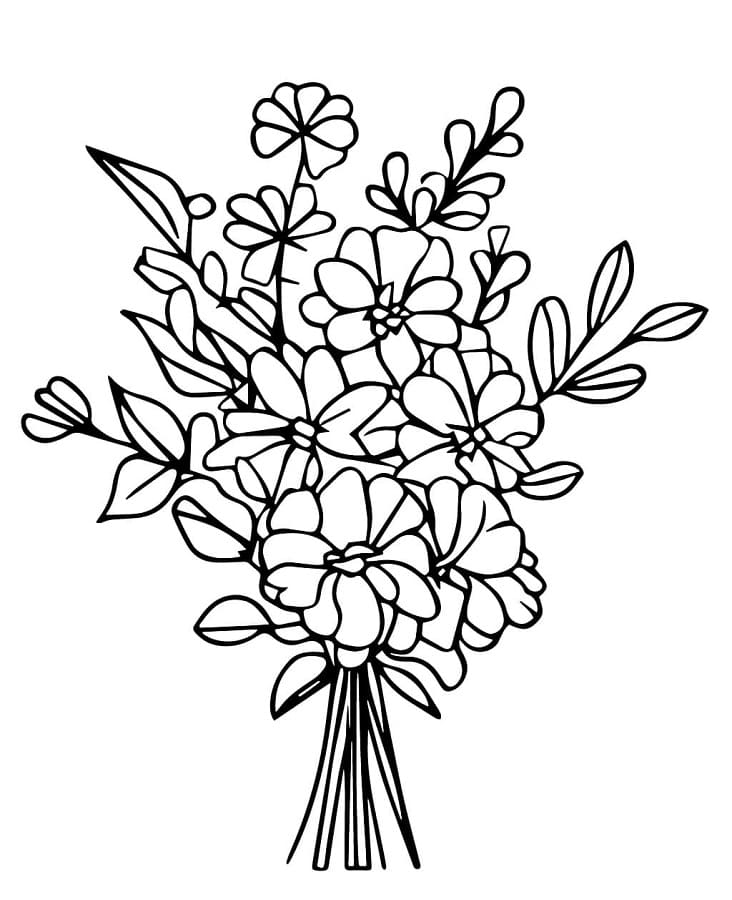 Ansprechender Blumenstrauß ausmalbilder
