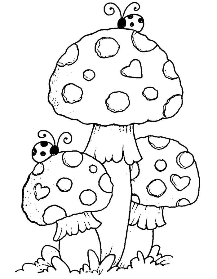 Ansprechender Pilz ausmalbilder