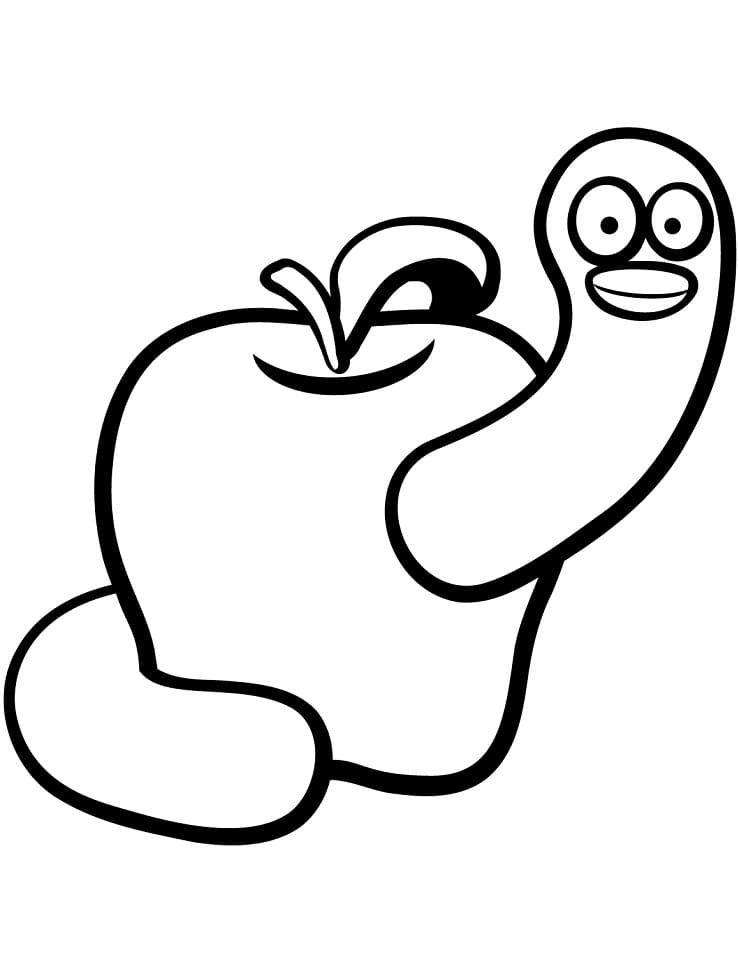 Apfel für 4-jährige Kinder ausmalbilder