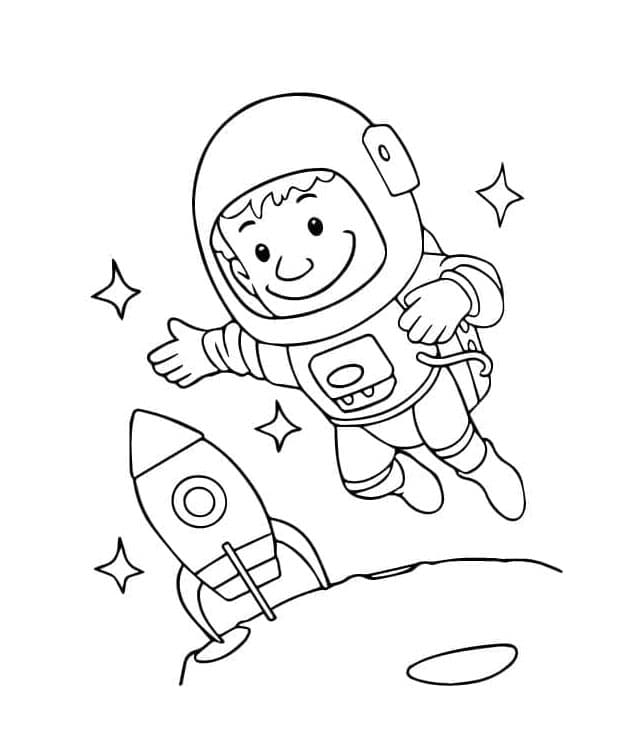 Astronaut Gratis ausmalbilder