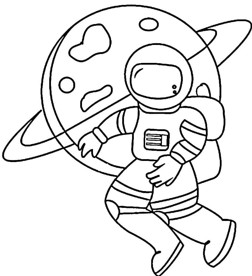 Astronaut Kostenlos Druckbar ausmalbilder