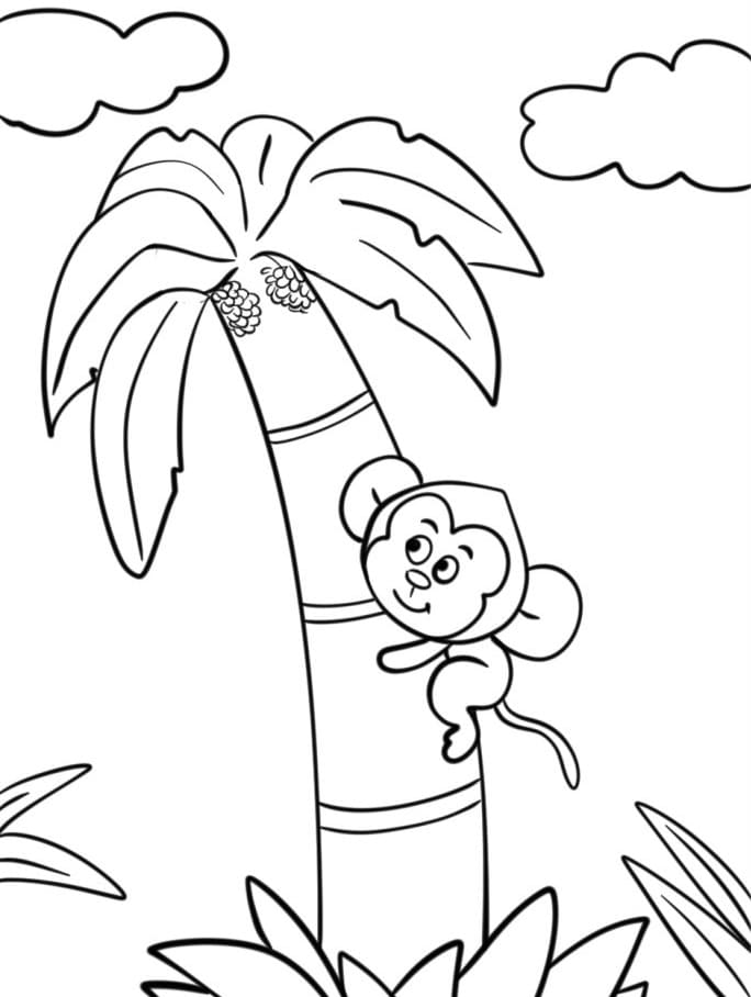 Attraktive Palme ausmalbilder