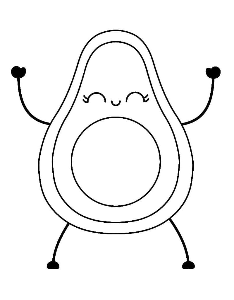 Avocado für 3-jährige Kinder ausmalbilder