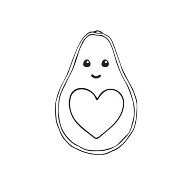 Avocado für 4-jährige Kinder ausmalbilder