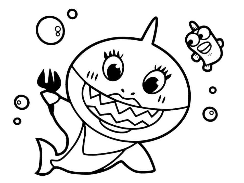 Baby Shark druckbar für Kinder ausmalbilder