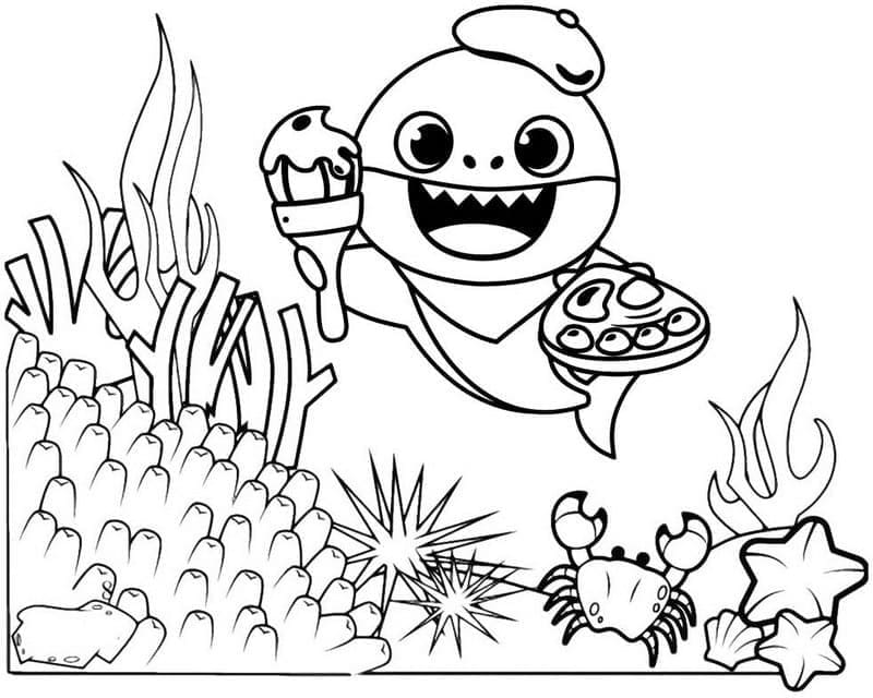 Baby Shark für 5-jährige Kinder ausmalbilder