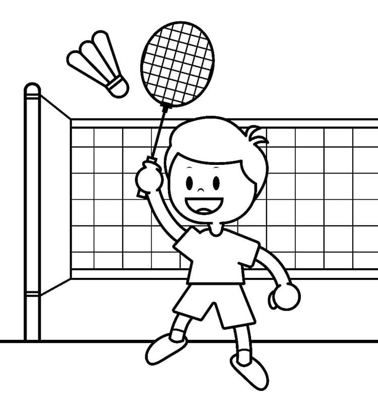 Badminton Kostenlos ausmalbilder