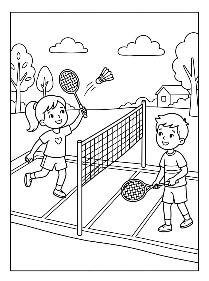 Badminton Sport ausmalbilder