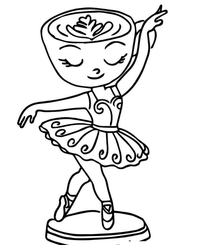 Ballerina Cappuccina Brainrot ausmalbilder