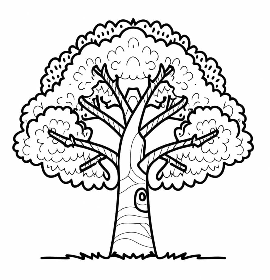 Baum druckfertig ausmalbilder