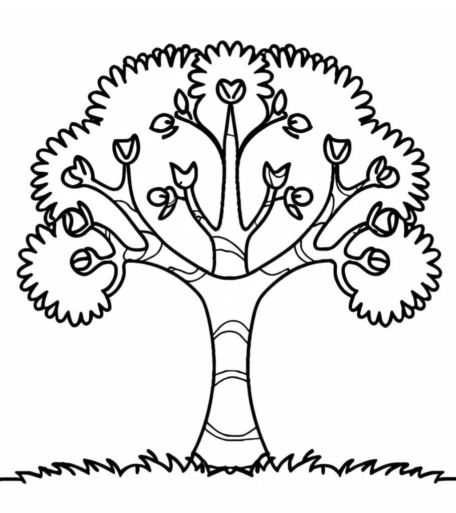 Baum zum Drucken ausmalbilder