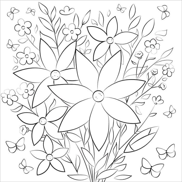 Beeindruckender Blumenstrauß ausmalbilder