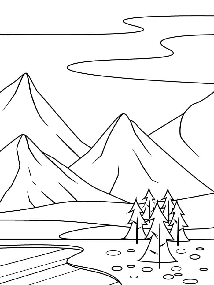 Berg zum Drucken ausmalbilder