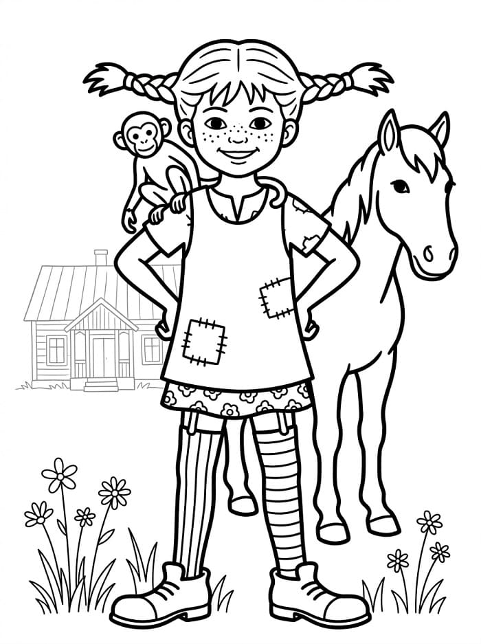 Bezaubernde Pippi Langstrumpf ausmalbilder