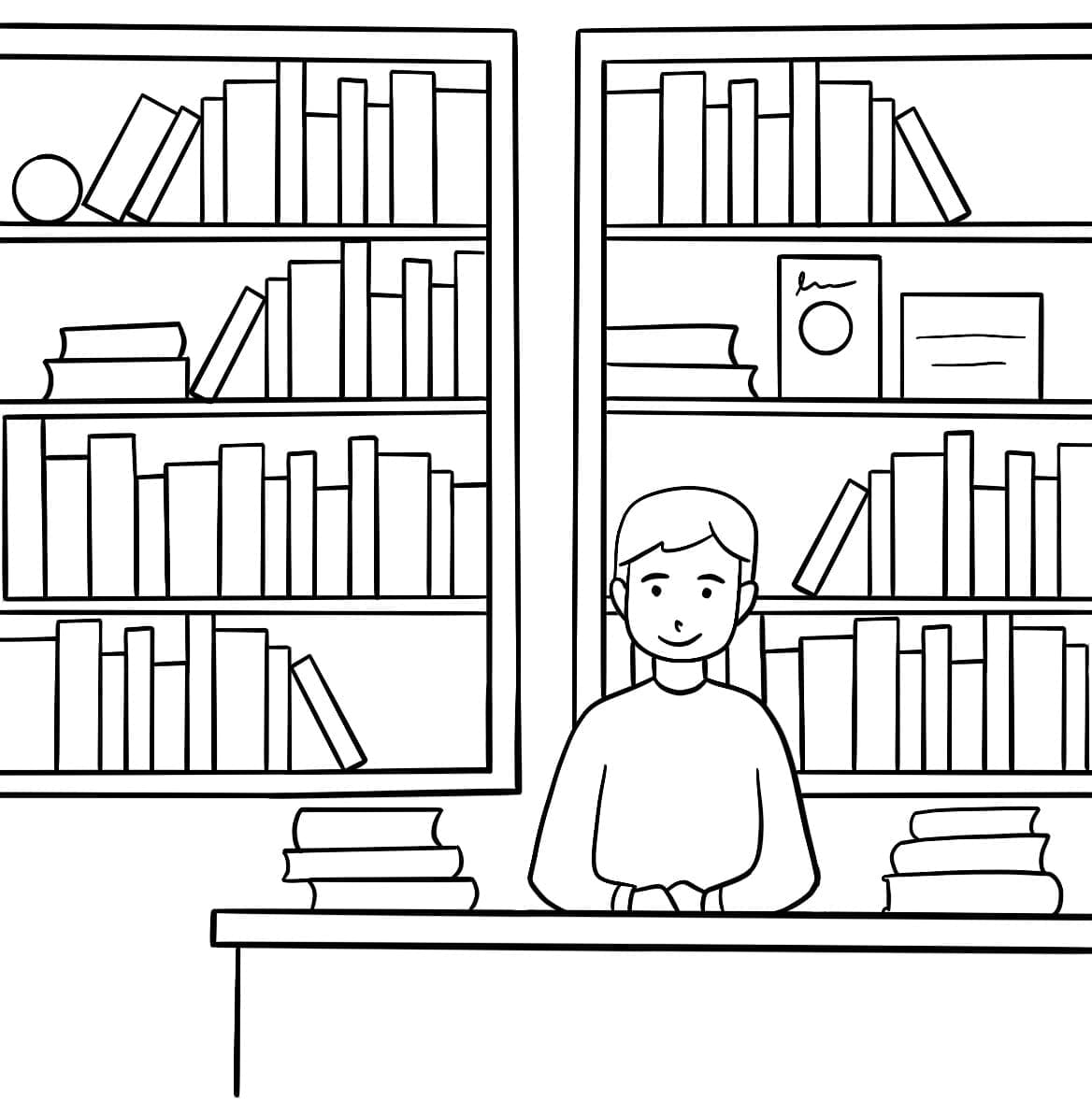 Bibliothek gratis ausmalbilder