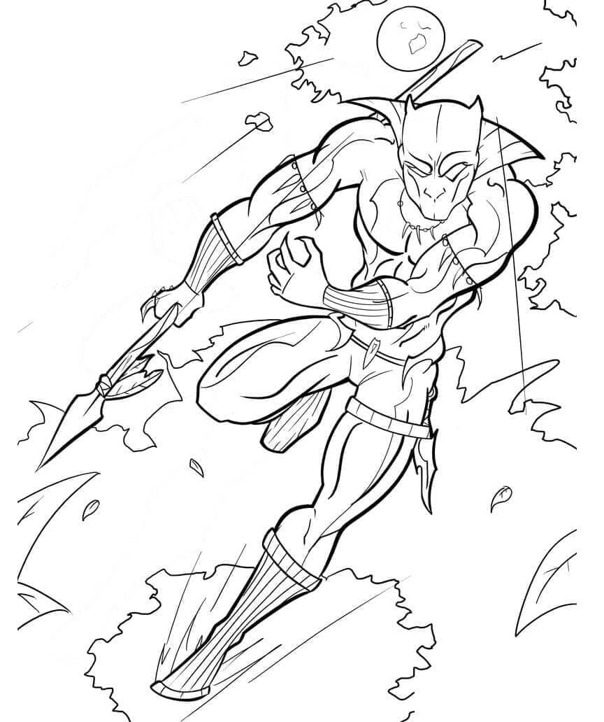 Black Panther Kostenloser für Kinder ausmalbilder