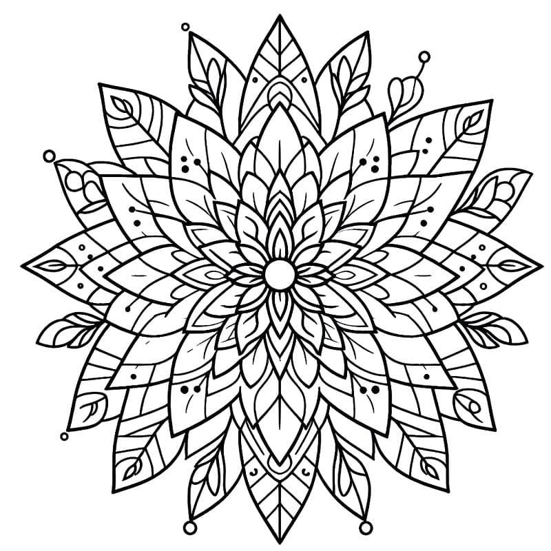 Blumen-Mandala kostenlos für Kinder ausmalbilder