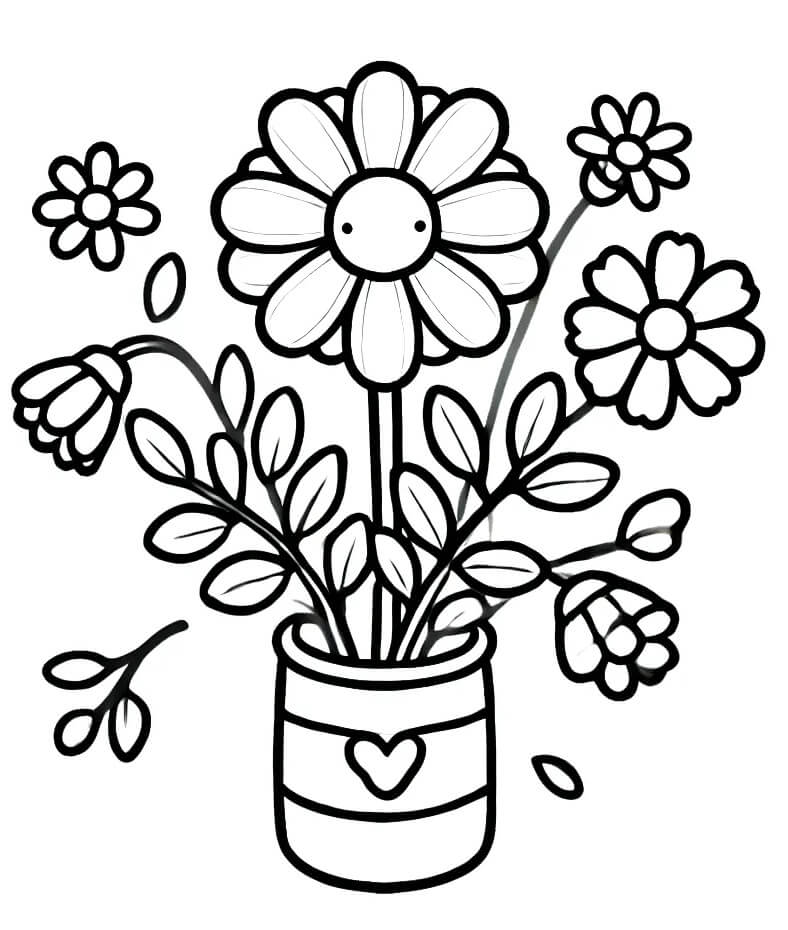 Blumenstrauß für 2-jährige Kinder ausmalbilder