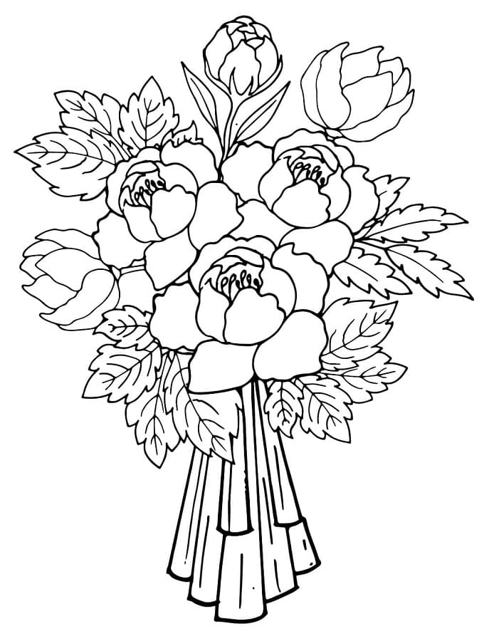 Blumenstrauß gratis ausmalbilder