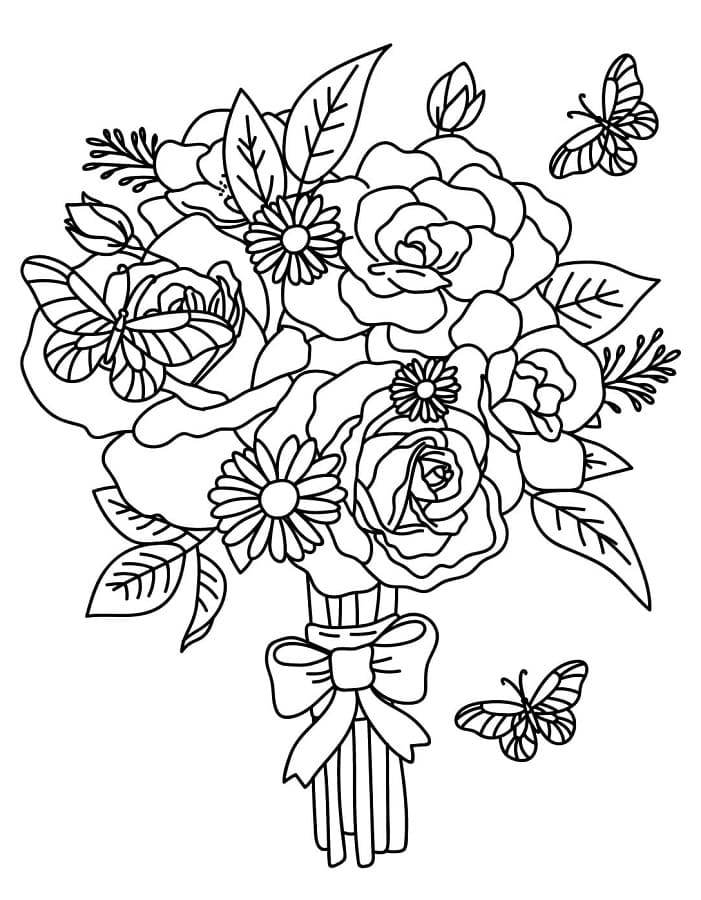 Blumenstrauß kostenlos ausmalbilder