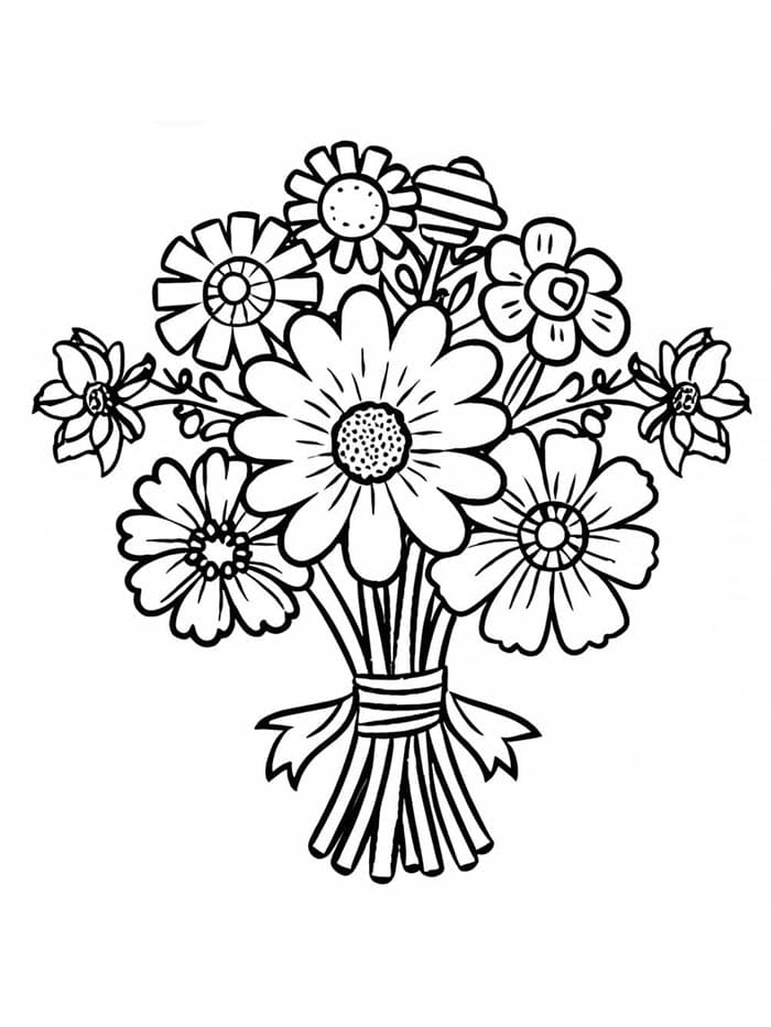 Blumenstrauß zum Drucken ausmalbilder