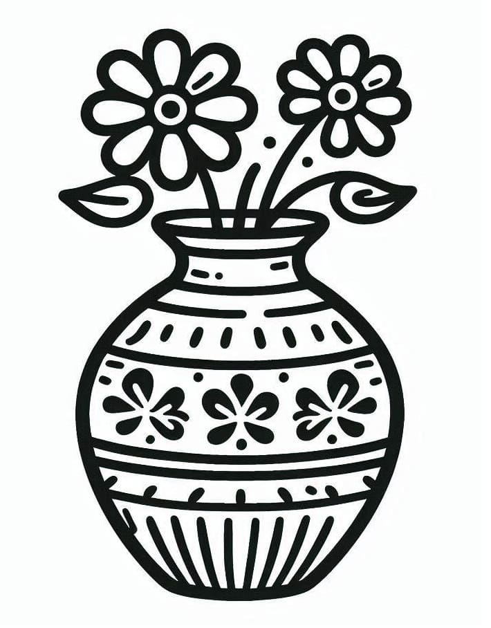 Blumentopf Bild gratis ausmalbilder