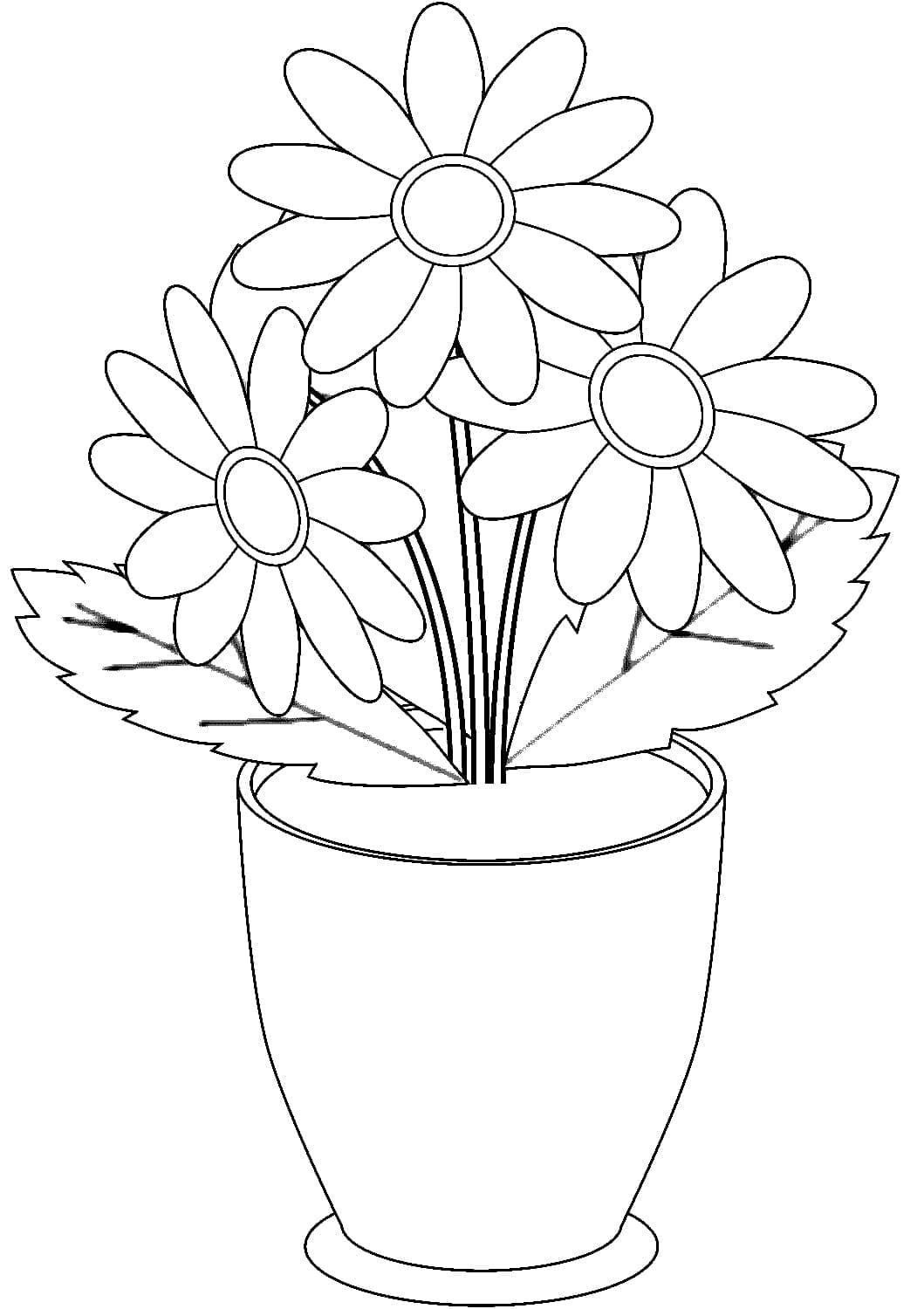 Blumentopf druckfertig ausmalbilder