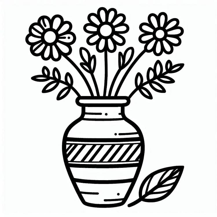 Blumentopf für 2-jährige Kinder ausmalbilder