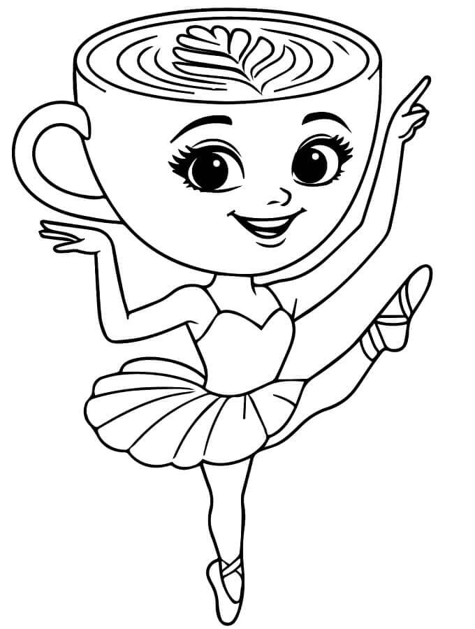 Brainrot Ballerina Cappuccina ausmalbilder