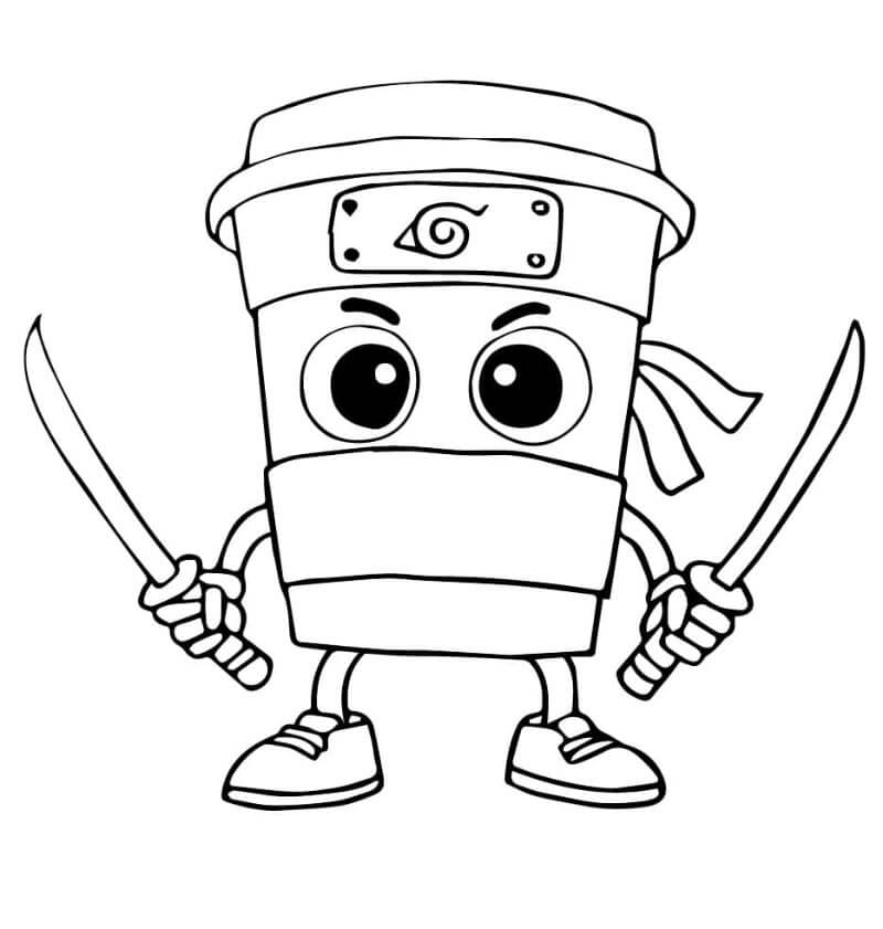 Brainrot Capuchino Assassino ausmalbilder