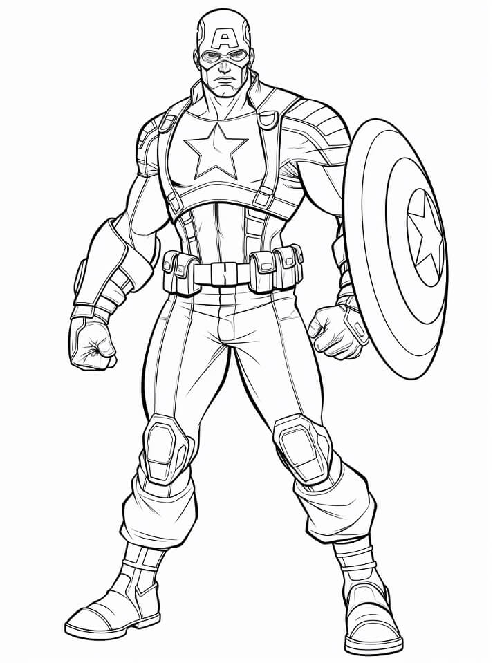 Captain America Kostenloser für Kinder ausmalbilder