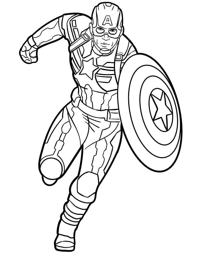 Captain America druckfertig ausmalbilder